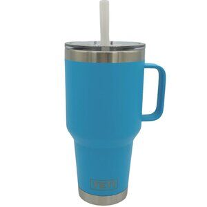 LASER ENGRAVED PERSONALIZATION YETI  35 oz. Straw Lid Tumbler in REEF BLUE